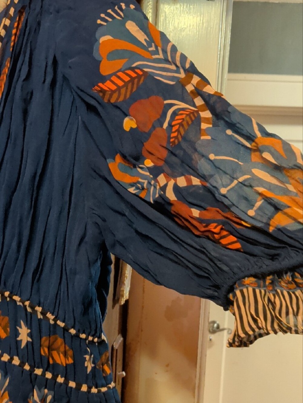FARM Rio Navy Maxi Dress with Rust and Cream Floral Print - Picture 2 of 5